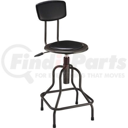 249018 by GLOBAL INDUSTRIAL - Interion&#174; Industrial Stool With Backrest - Vinyl - Black