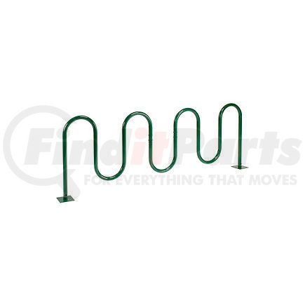 652779MGN by GLOBAL INDUSTRIAL - Global Industrial&#8482; 9-Bike Wave Bike Rack, Green, Flange Mount