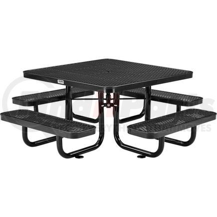 277151KBK by GLOBAL INDUSTRIAL - Global Industrial&#153; 46" Child's Square Outdoor Steel Picnic Table, Expanded Metal, Black
