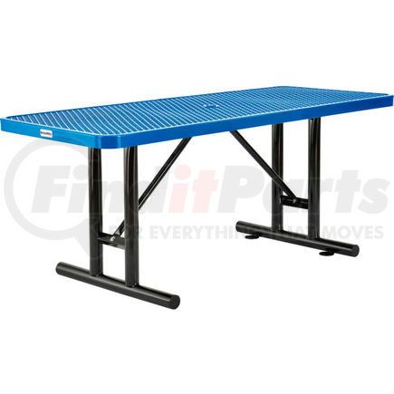 277560BL by GLOBAL INDUSTRIAL - Global Industrial&#153; 6' Rectangular Steel Outdoor Table, Expanded Metal, Blue