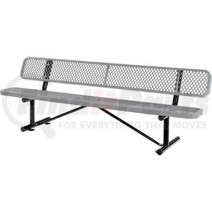 277155GY by GLOBAL INDUSTRIAL - Global Industrial&#8482; 8 ft. Outdoor Steel Bench with Backrest - Expanded Metal - Gray