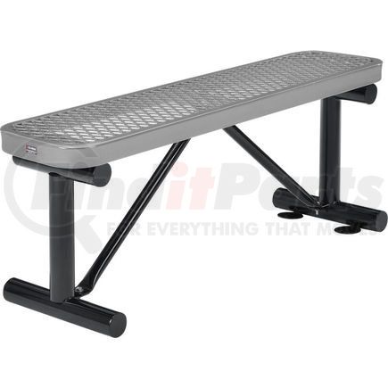 695741GY by GLOBAL INDUSTRIAL - Global Industrial&#8482; 4 ft. Outdoor Steel Flat Bench - Expanded Metal - Gray