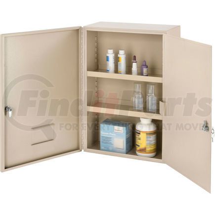 436951 by GLOBAL INDUSTRIAL - Global Industrial&#153; Medium Narcotics Cabinet, Double Door/Double Lock, 16"W x 8"D x 24"H, Beige