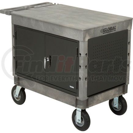 800327 by GLOBAL INDUSTRIAL - Global Industrial&#153; Extra Strength Plastic 2 Flat Shelf Maintenance Cart 44x25-1/2 8" Wheels