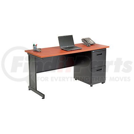 670072CH by GLOBAL INDUSTRIAL - Interion&#174; Office Desk with 2 Drawers - 60" x 24" - Cherry