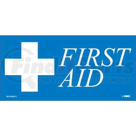 CU-256072 by NATIONAL MARKER COMPANY - First Aid Label - Blue