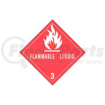 DL5120 by DECKER TAPE - Hazard Class 3 - Flammable Liquid 4" x 4" - White / Red