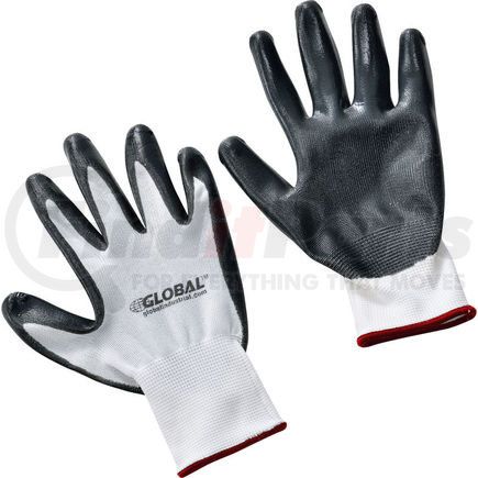 708346S by GLOBAL INDUSTRIAL - Global Industrial&#8482; Flat Nitrile Coated Gloves, White/Gray, Small, 1-Pair