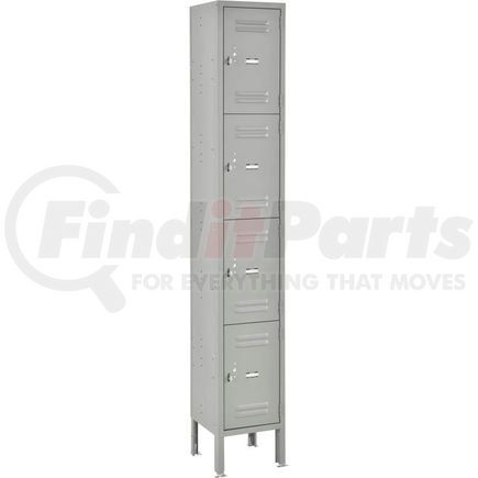 493481GY by GLOBAL INDUSTRIAL - Global Industrial&#153; Four Tier 4 Door Global Lockers, 12"Wx12"Dx18"H, Gray, Assembled