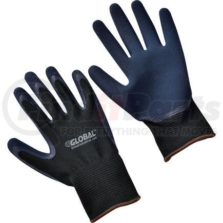 708353L by GLOBAL INDUSTRIAL - Global Industrial&#8482; Double Foam Latex Coated Gloves, Black/Navy, Large, 1-Pair