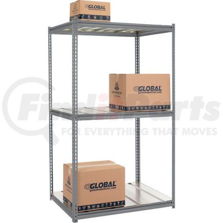 580939GY by GLOBAL INDUSTRIAL - Global Industrial&#153; High Cap. Starter Rack 48Wx36Dx96H 3 Level Steel Deck 1500lb Per Shelf GRY