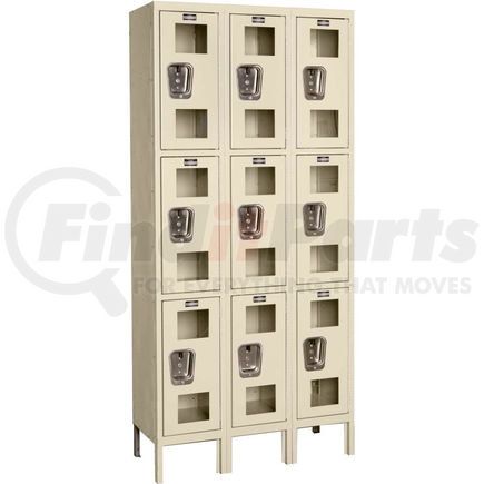 B2318158 by GLOBAL INDUSTRIAL - Global Industrial&#153; Triple Tier 9 Door Clear View Locker, 12"Wx18"Dx24"H, Tan, Assembled