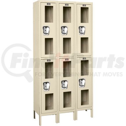 B2318171 by GLOBAL INDUSTRIAL - Global Industrial&#153; Double Tier 6 Door Clear View Locker, 12"Wx15"Dx36"H, Tan, Assembled
