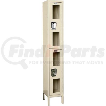 B2318175 by GLOBAL INDUSTRIAL - Global Industrial&#153; Double Tier 2 Door Clear View Locker, 12"Wx12"Dx36"H, Tan, Assembled