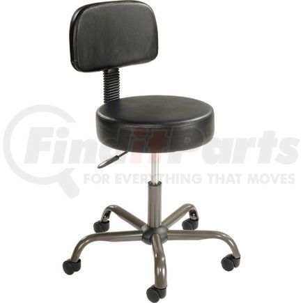 240160ABK by GLOBAL INDUSTRIAL - Interion&#174; Antimicrobial Vinyl Medical Stool with Backrest, Black