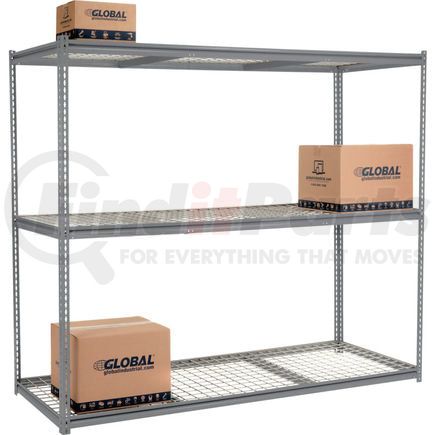 580961GY by GLOBAL INDUSTRIAL - Global Industrial&#153; High Capacity Starter Rack 96x48x963 Levels Wire Deck 800lb Per Shelf GRY