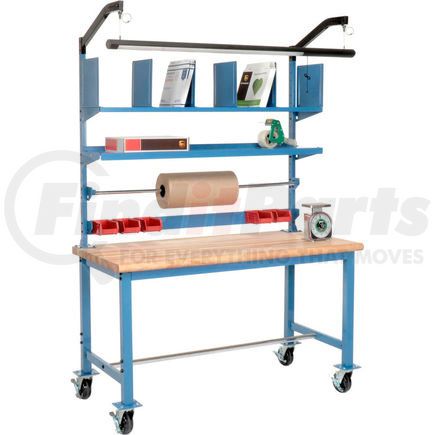 244197A by GLOBAL INDUSTRIAL - Global Industrial&#153; Mobile Packing Workbench Maple Butcher Block Safety Edge 60 x 30 - Riser Kit