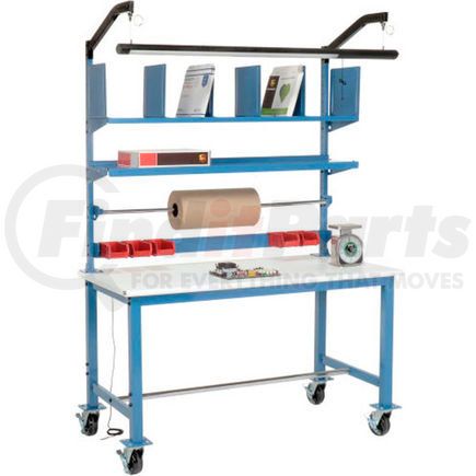 244202A by GLOBAL INDUSTRIAL - Global Industrial&#153; Mobile Packing Workbench ESD Safety Edge - 72 x 30 with Riser Kit