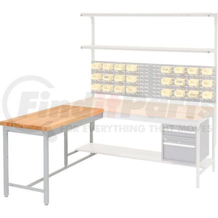 651416 by GLOBAL INDUSTRIAL - Global Industrial&#153; 48 x 24 Euro Style Production Workbench Return - Maple Square Edge - Gray