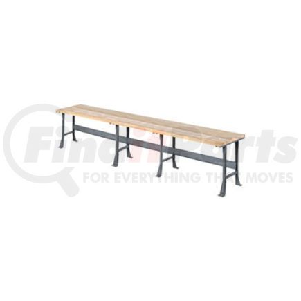 488015 by GLOBAL INDUSTRIAL - Global Industrial&#153; 216"W x 36"D Extra Long Industrial Workbench, Maple Block Square Edge - Gray