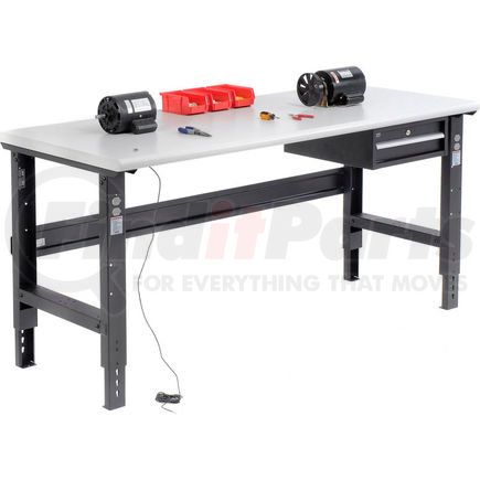 250227BK by GLOBAL INDUSTRIAL - Global Industrial&#153; 72x36 Adjustable Height Workbench C-Channel Leg - ESD Safety Edge Black