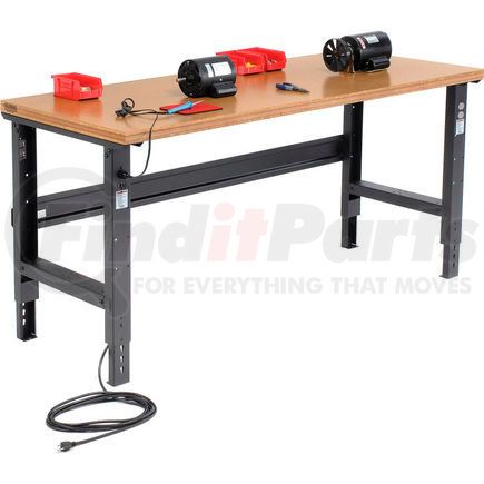 183164BK by GLOBAL INDUSTRIAL - Global Industrial&#153; 72x30 Adjustable Height Workbench C-Channel Leg - Shop Top Square Edge Black