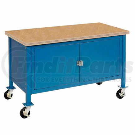 249210BL by GLOBAL INDUSTRIAL - Global Industrial&#153; 72 x 30 Mobile Workbench - Security Cabinet - Shop Top Square Edge - Blue