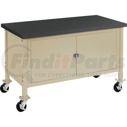 249211TN by GLOBAL INDUSTRIAL - Global Industrial&#153; 60 x 30 Mobile Workbench - Security Cabinet - Phenolic Resin Safety Edge Tan