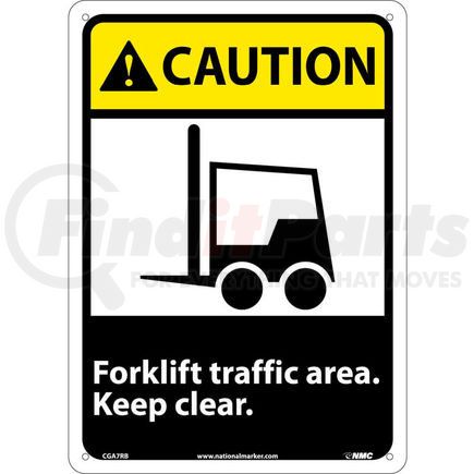 CGA7RB by NATIONAL MARKER COMPANY - Graphic Signs - Caution Forklift Traffic Area - Plastic 10"W X 14"H