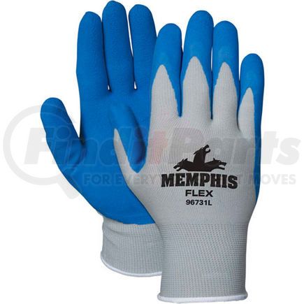 96731L by MCR SAFETY - MCR Safety 96731L Memphis Flex Seamless 13 Gauge Nylon Knit Gloves, Large, Blue/Gray, 1 Pair
