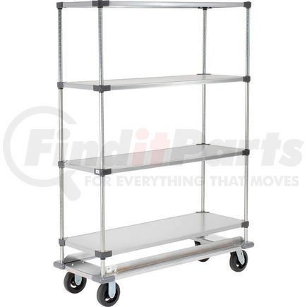 241993 by GLOBAL INDUSTRIAL - Nexel&#174; Galvanized Shelf Truck with Dolly Base 48x18x70 1600 Pound Capacity