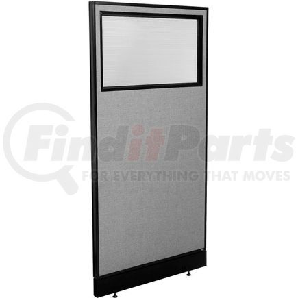 694695WNGY by GLOBAL INDUSTRIAL - Interion&#174; Office Partition Panel with Partial Window & Raceway, 36-1/4"W x 76"H, Gray