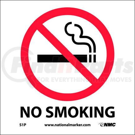 S1P by NATIONAL MARKER COMPANY - Graphic Facility Signs - No Smoking - Vinyl 7x7