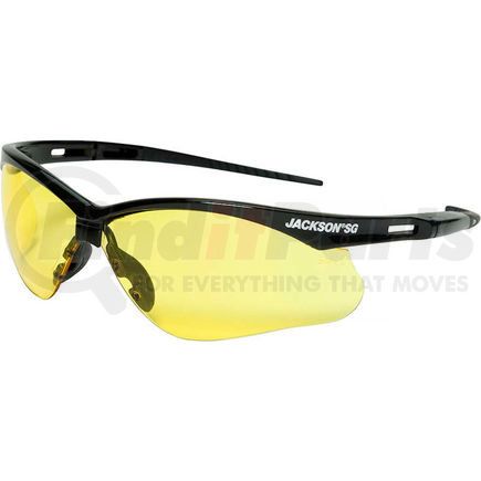 50002 by SELLSTROM - Jackson Safety SG Safety Glasses Black Frame Amber Lens Anti-Scratch