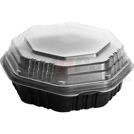 SCC809011PP94 by UNITED STATIONERS - SOLO OctaView Hinged Lid Plastic Containers Black/Clear 31 Oz 1 Compartment - 100/Carton