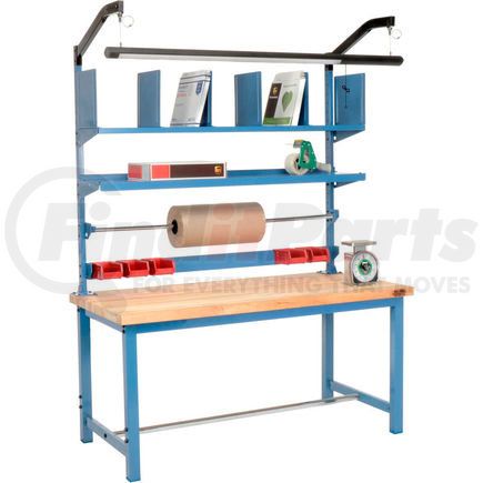 244195 by GLOBAL INDUSTRIAL - Global Industrial&#153; Packing Workbench Maple Butcher Block Square Edge - 60 x 30 with Riser Kit