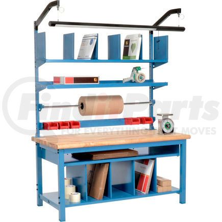 244186 by GLOBAL INDUSTRIAL - Global Industrial&#153; Complete Packing Workbench Maple Butcher Block Safety Edge - 72 x 30