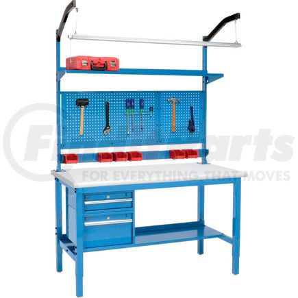 319326BL by GLOBAL INDUSTRIAL - Global Industrial&#153; 60 x 36 Production Workbench - Laminate Safety Edge Complete Bench - Blue