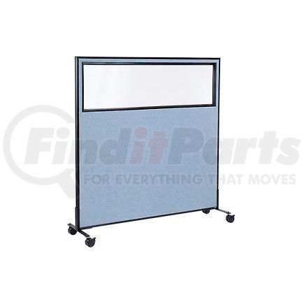 694986MBL by GLOBAL INDUSTRIAL - Interion&#174; Mobile Office Partition Panel with Partial Window, 60-1/4"W x 63"H, Blue