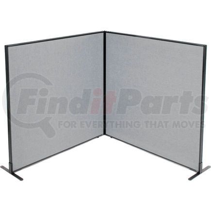 695107GY by GLOBAL INDUSTRIAL - Interion&#174; Freestanding 2-Panel Corner Room Divider, 60-1/4"W x 60"H Panels, Gray