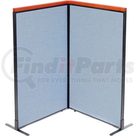 695073BL by GLOBAL INDUSTRIAL - Interion&#174; Deluxe Freestanding 2-Panel Corner Room Divider, 36-1/4"W x 61-1/2"H Panels, Blue