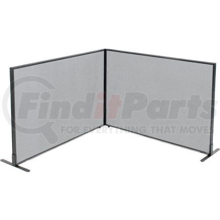 695106GY by GLOBAL INDUSTRIAL - Interion&#174; Freestanding 2-Panel Corner Room Divider, 60-1/4"W x 42"H Panels, Gray