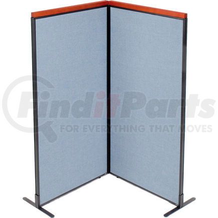 695074BL by GLOBAL INDUSTRIAL - Interion&#174; Deluxe Freestanding 2-Panel Corner Room Divider, 36-1/4"W x 73-1/2"H Panels, Blue