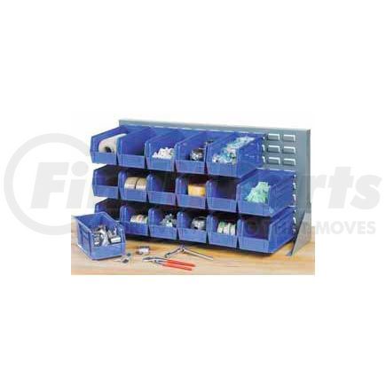 239349BL by GLOBAL INDUSTRIAL - Global Industrial&#153; Louvered Bench Rack 36"W x 20"H - 22 of Blue Premium Stacking Bins
