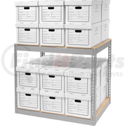 130153 by GLOBAL INDUSTRIAL - Global Industrial&#8482; Record Storage With Boxes 42"W x 30"D x 36"H - Gray