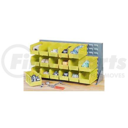 550154YL by GLOBAL INDUSTRIAL - Global Industrial&#153; Louvered Bench Rack 36"W x 20"H - 18 of Yellow Premium Stacking Bins