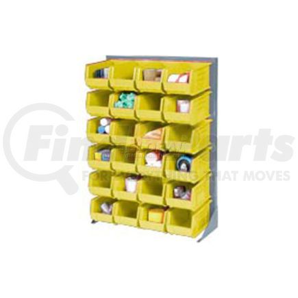 550162YL by GLOBAL INDUSTRIAL - Global Industrial&#153; Singled Sided Louvered Bin Rack 35x15x50 - 24 Yellow Premium Stacking Bins