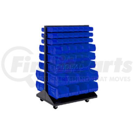 603392BL by GLOBAL INDUSTRIAL - Global Industrial&#153; Mobile Double Sided Floor Rack - 100 Blue Stacking Bins 36 x 55