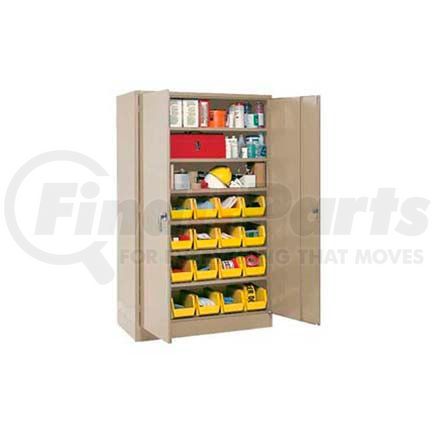 500441 by GLOBAL INDUSTRIAL - Global Industrial&#153; Locking Storage Cabinet 48x24x78 - 24 YL Stacking Bins & 6 Shelves Assembled