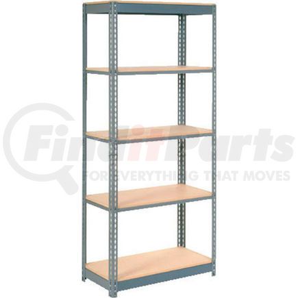 254439 by GLOBAL INDUSTRIAL - Global Industrial&#8482; Heavy Duty Shelving 36"W x 12"D x 84"H With 5 Shelves - Wood Deck - Gray